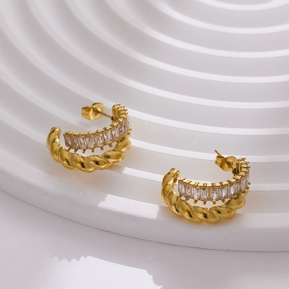 Aurora Hoops – gold-plated stainless steel hoop earrings