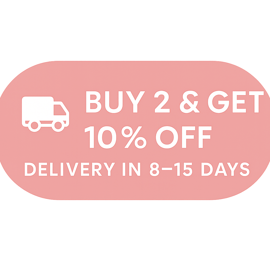 “Promotional badge offering 10% off when buying two items”