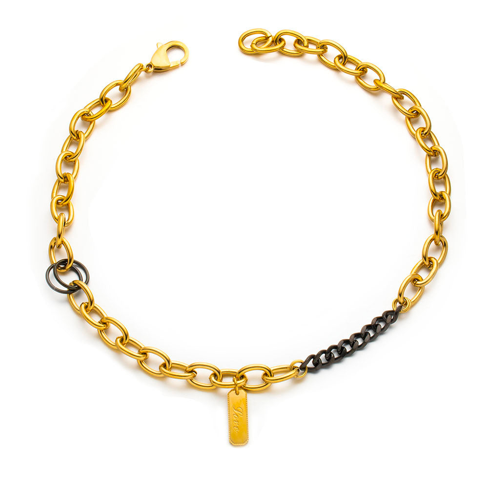 Midnight Link Necklace – gold-plated stainless steel chain design