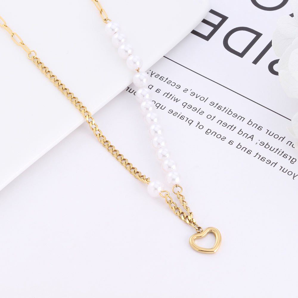 Pearl Affinity Necklace – gold-plated stainless steel chain with pearls 1