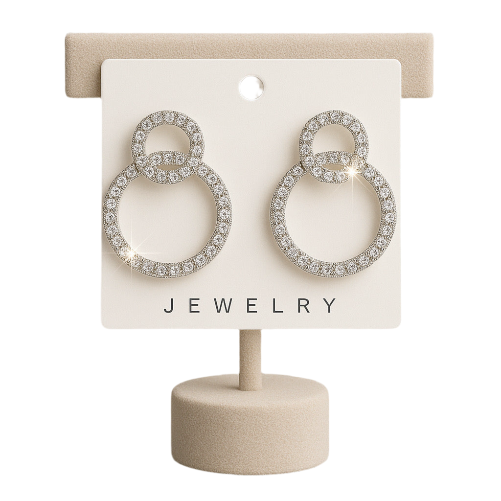 Double Circle Crystal Hoop Earrings