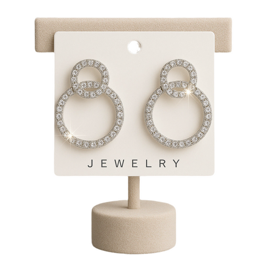 Double Circle Crystal Hoop Earrings