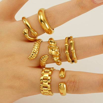Aurantia Ring Set with stainless steel PVD gold plating, durable and tarnish resistant