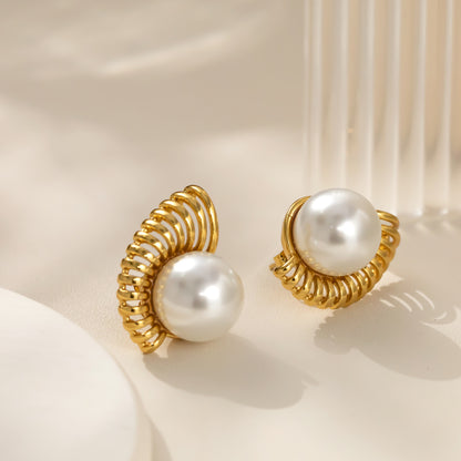 Aurora Pearl Earrings – gold-plated stainless steel earrings with pearls
