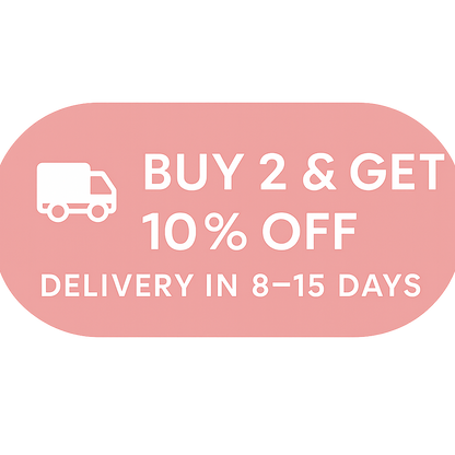 “Promotional badge offering 10% off when buying two items”