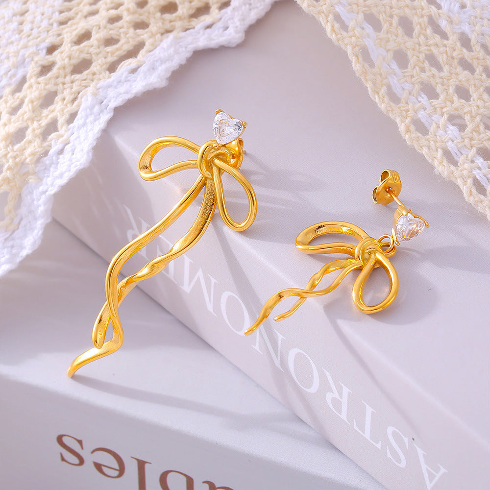 Celeste Bow Earrings – anti-tarnish elegant bow jewelry