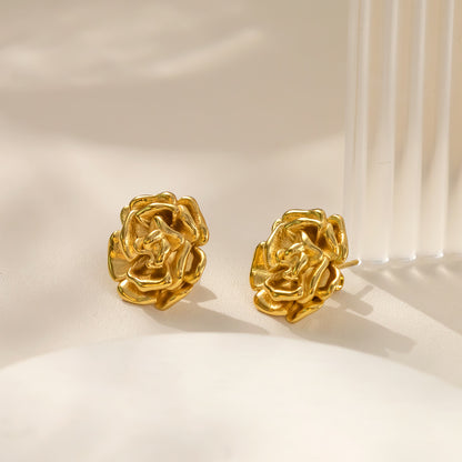 Golden Bloom Crystal Stud Earrings – anti-tarnish elegant jewelry