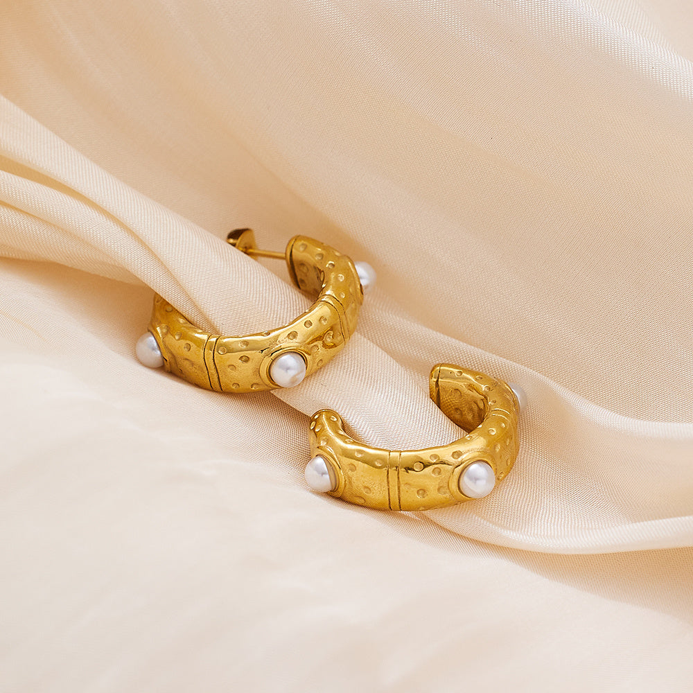 Luna Hoops – gold-plated stainless steel hoop earrings