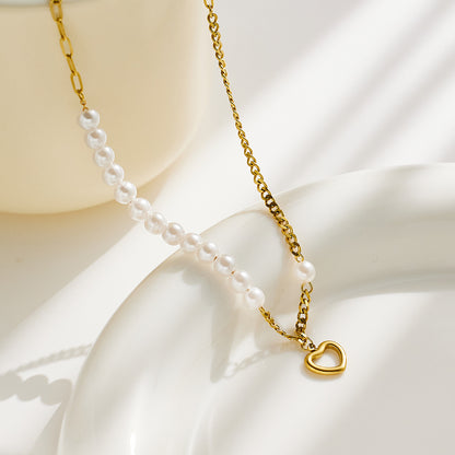 Pearl Affinity Necklace – gold-plated stainless steel chain with pearls
