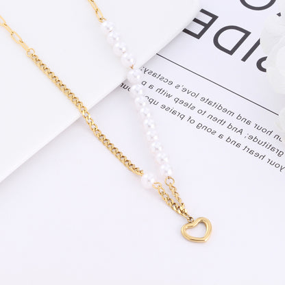 Pearl Affinity Necklace – gold-plated stainless steel chain with pearls 1