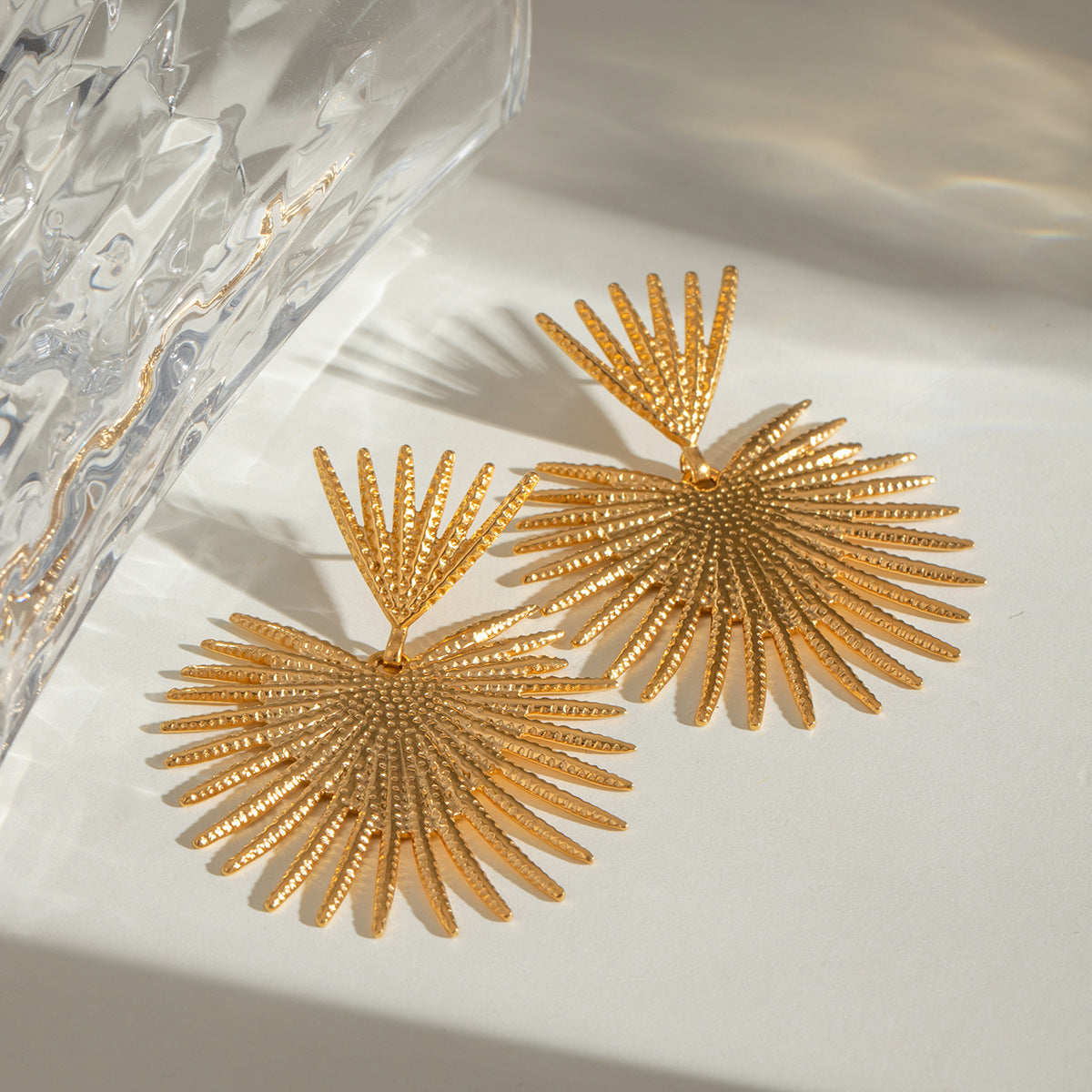 Solara Earrings – gold-plated stainless steel sun-inspired design